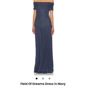 Lioness Blue Off-Shoulder Sleeveless Maxi Gown